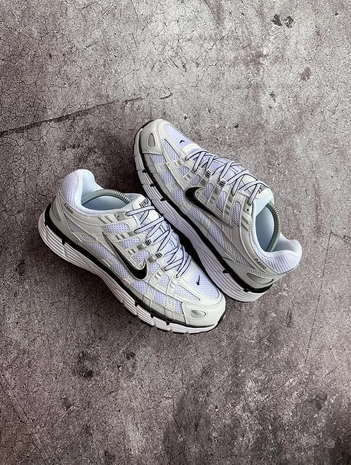 Nike P-6000 White Black Metallic silver